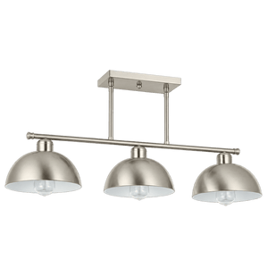 Nyala 3 Light Satin Chrome Pendant Light — transparent background