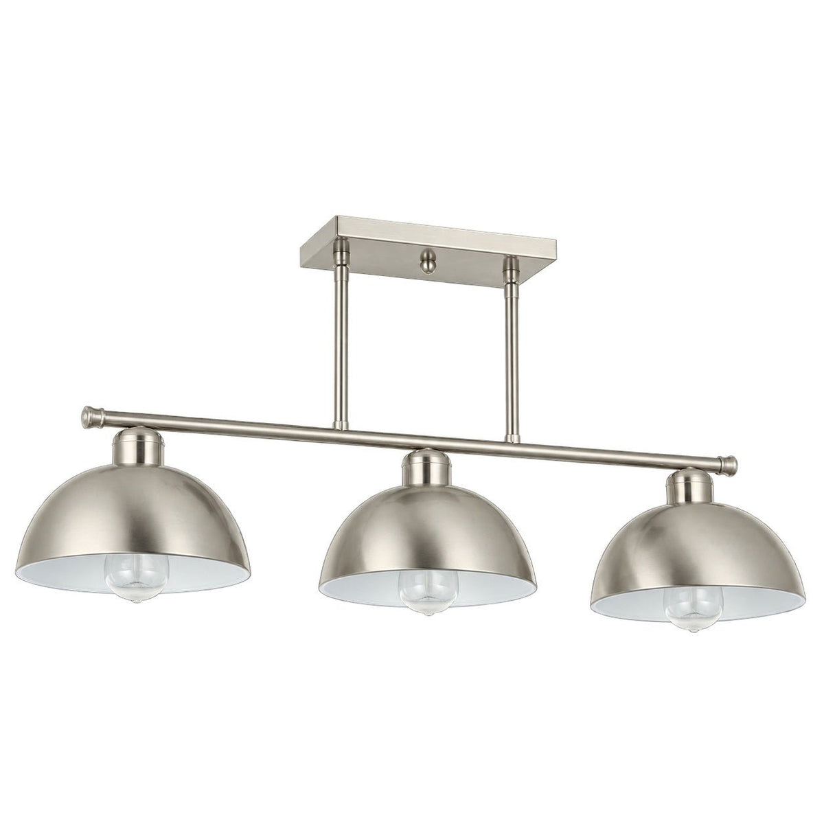 Nyala 3 Light Satin Chrome Pendant Light — white background