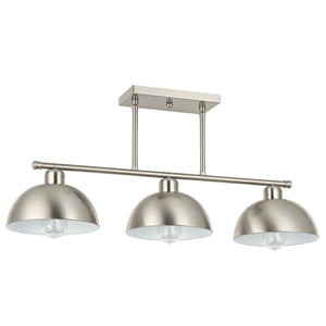 Nyala 3 Light Satin Chrome Pendant Light — white background