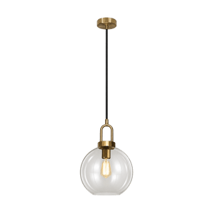 Truffle Antique Brass Pendant Light on transparent background