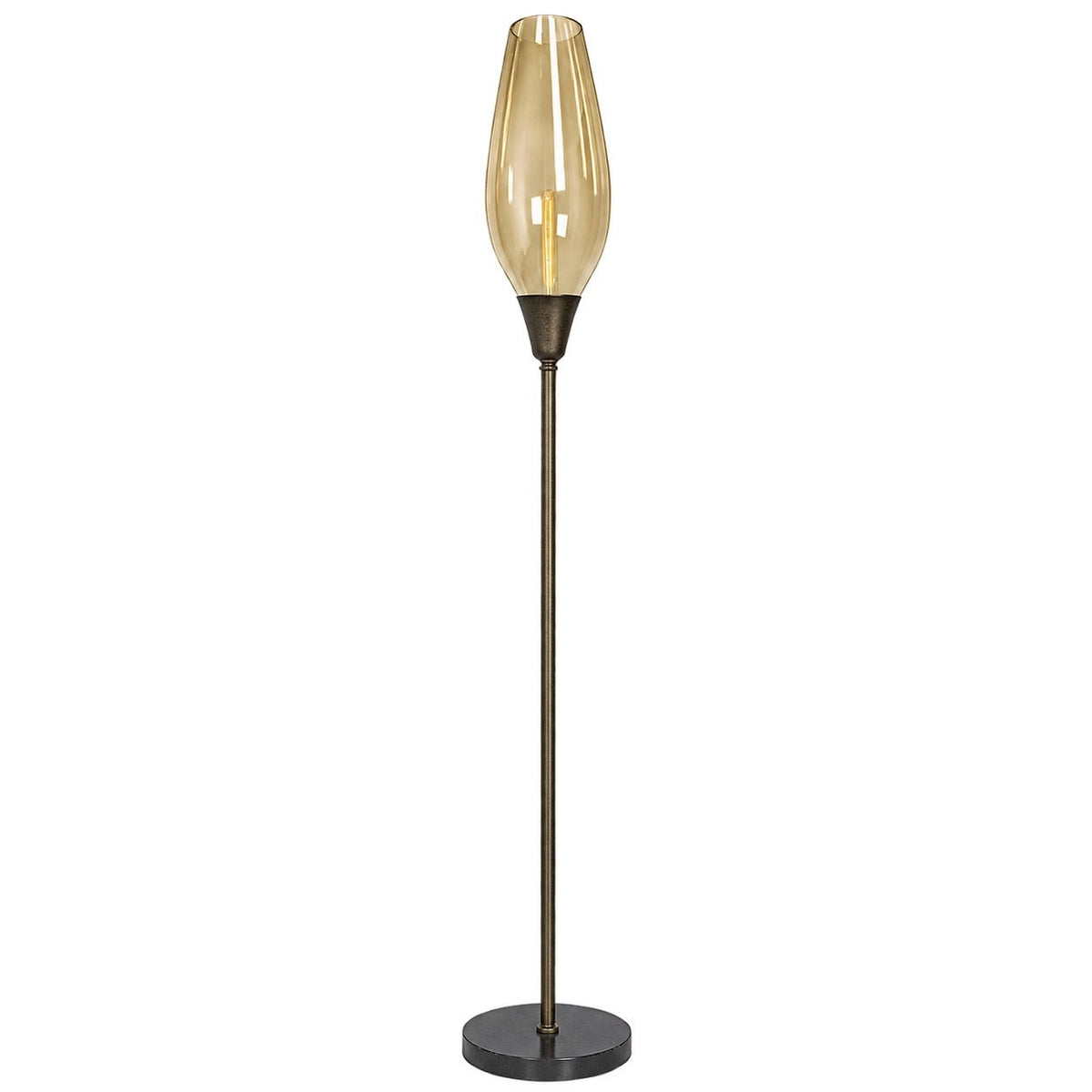 Thembi Amber Glass Floor Lamp — white background