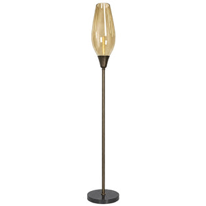 Thembi Amber Glass Floor Lamp — white background