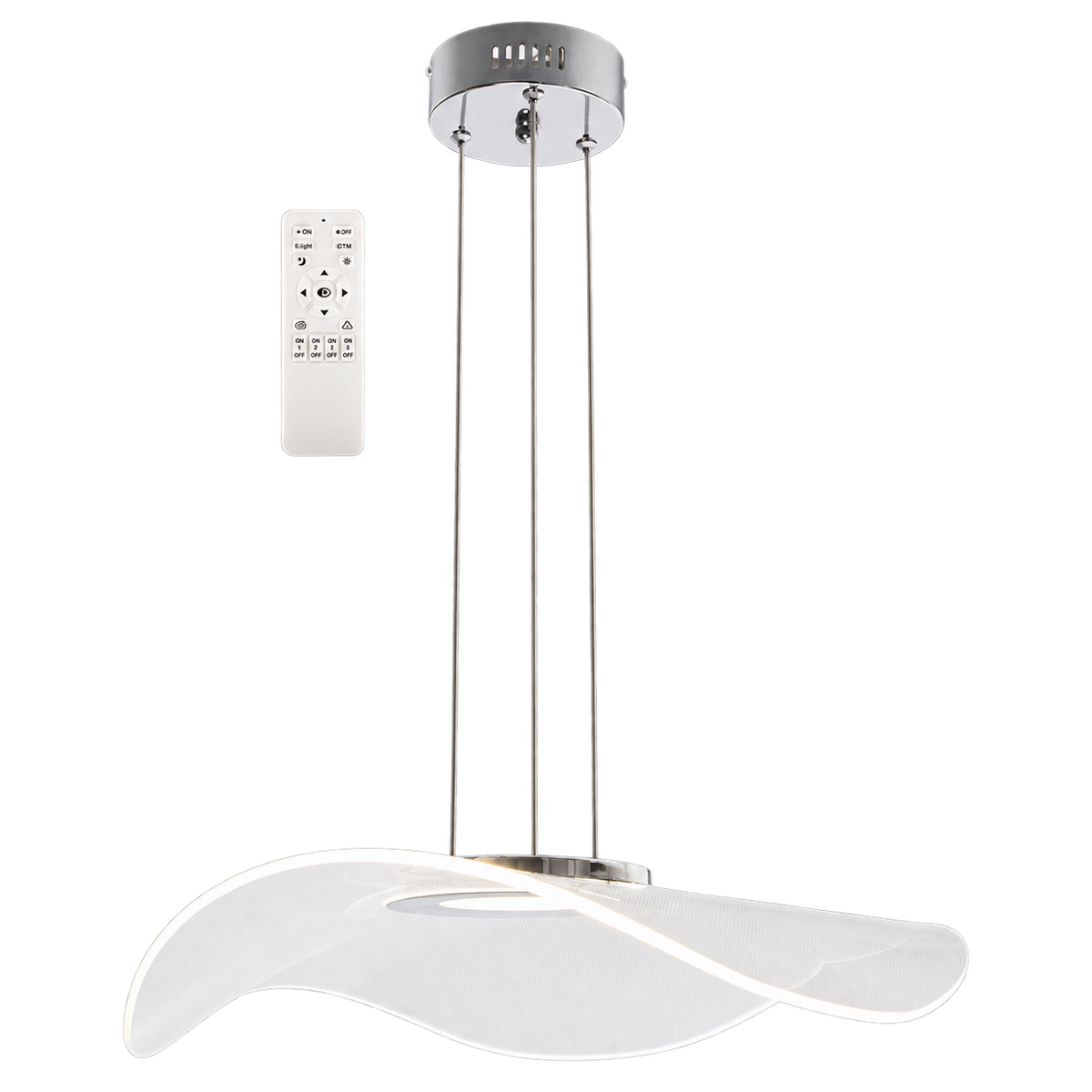 Ray Acrylic CCT LED Pendant Light — transparent background