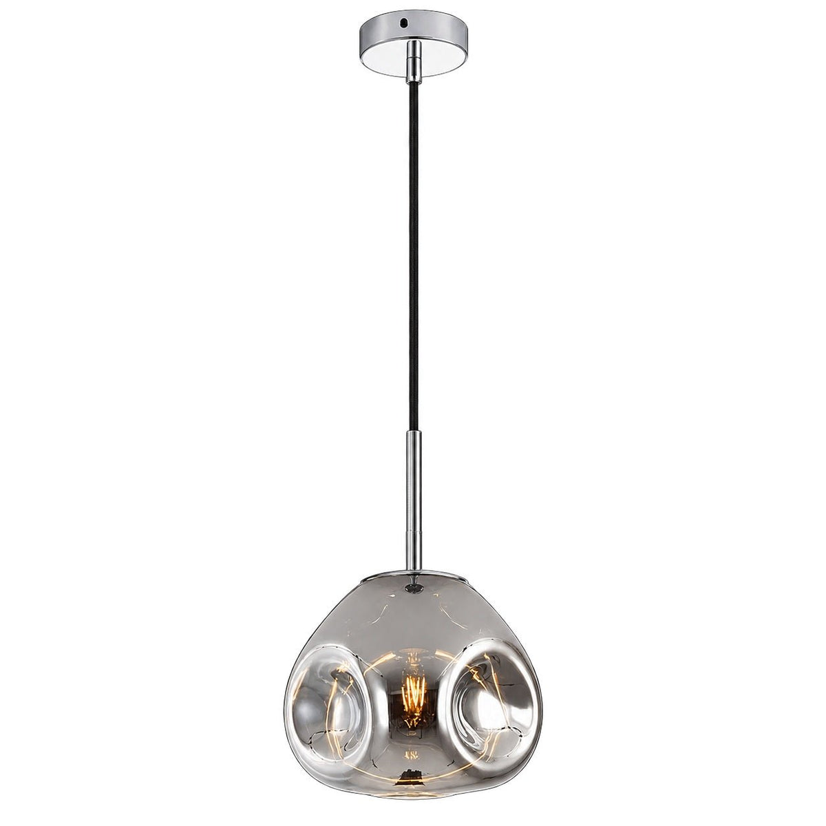 Murphy Smokey Chrome Round Pendant Light — white background