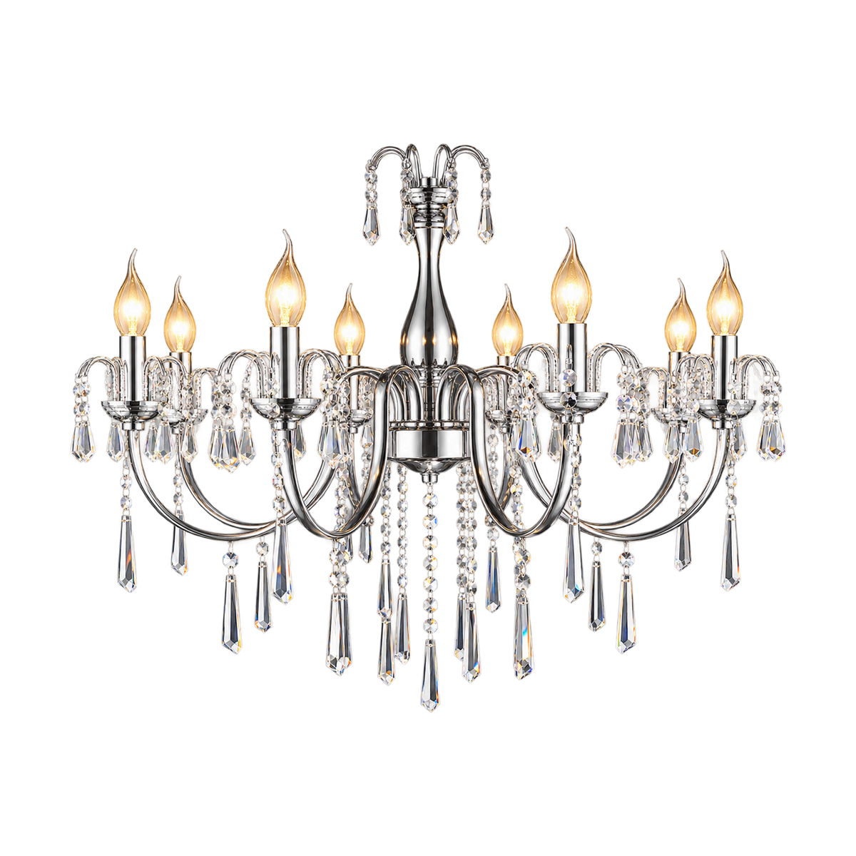 Elegant 8 Light Chandelier on a transparent background