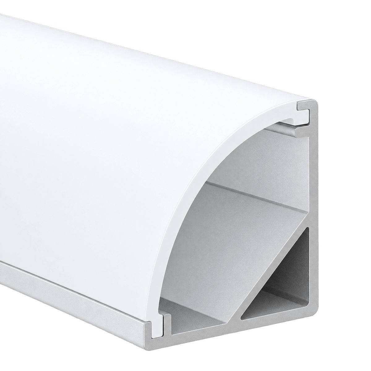 LED Extrusion with Frosted Cover - Corner A13 Profile Complete (2m) — transparent background
