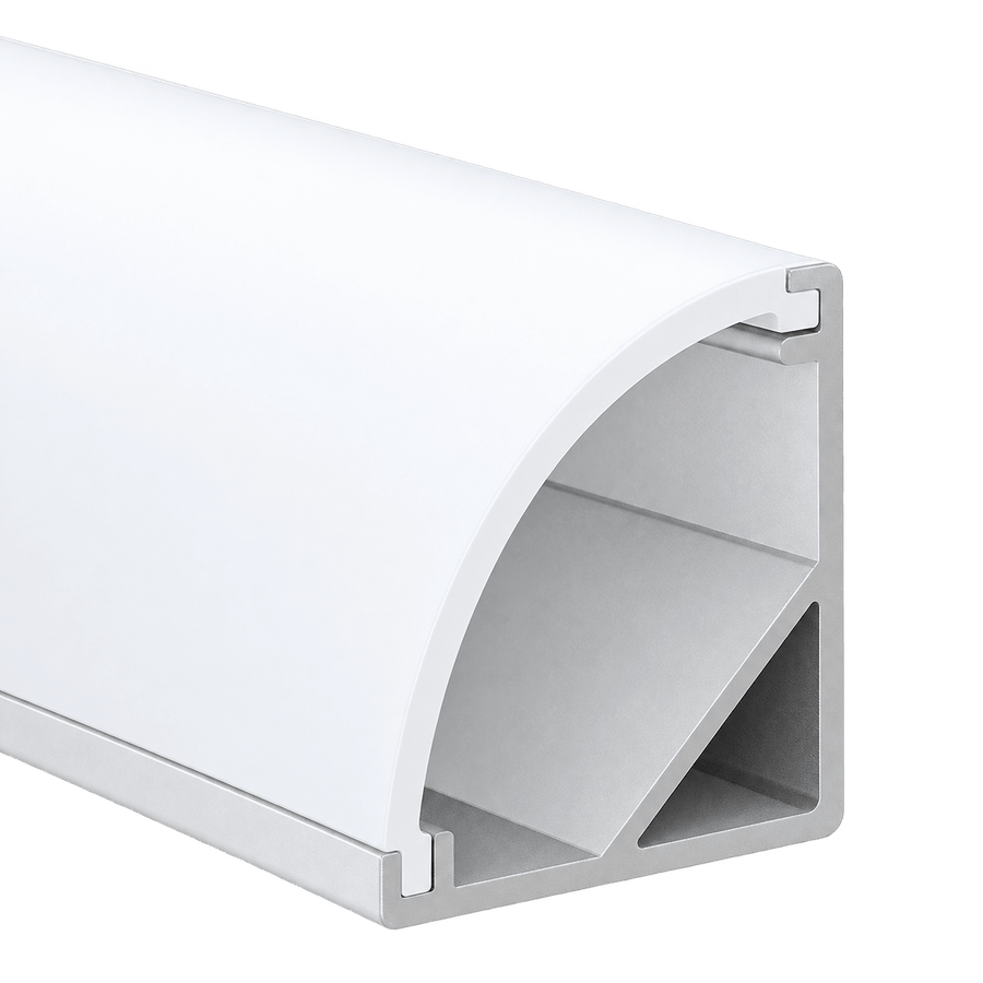LED Extrusion with Frosted Cover - Corner A13 Profile Complete (2m) — transparent background