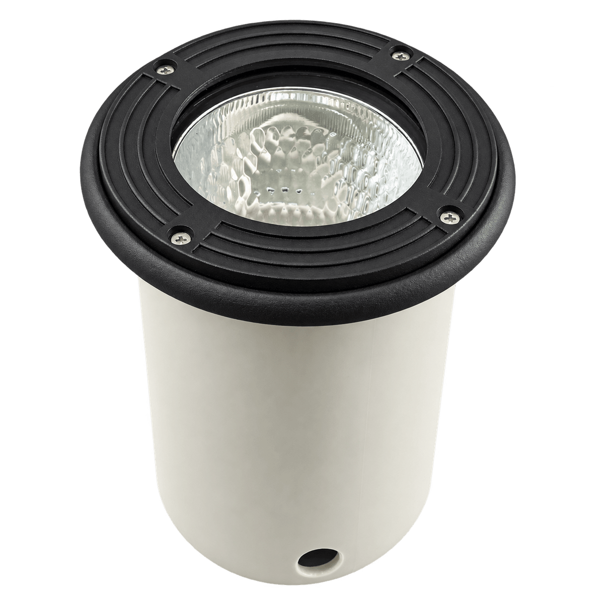 Black Recessed LED Ground Light — transparent background