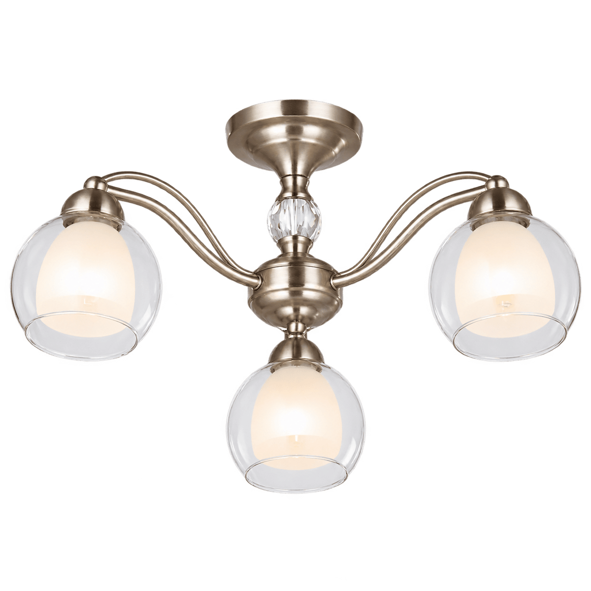 3 Light Satin Chrome Chandelier — transparent background