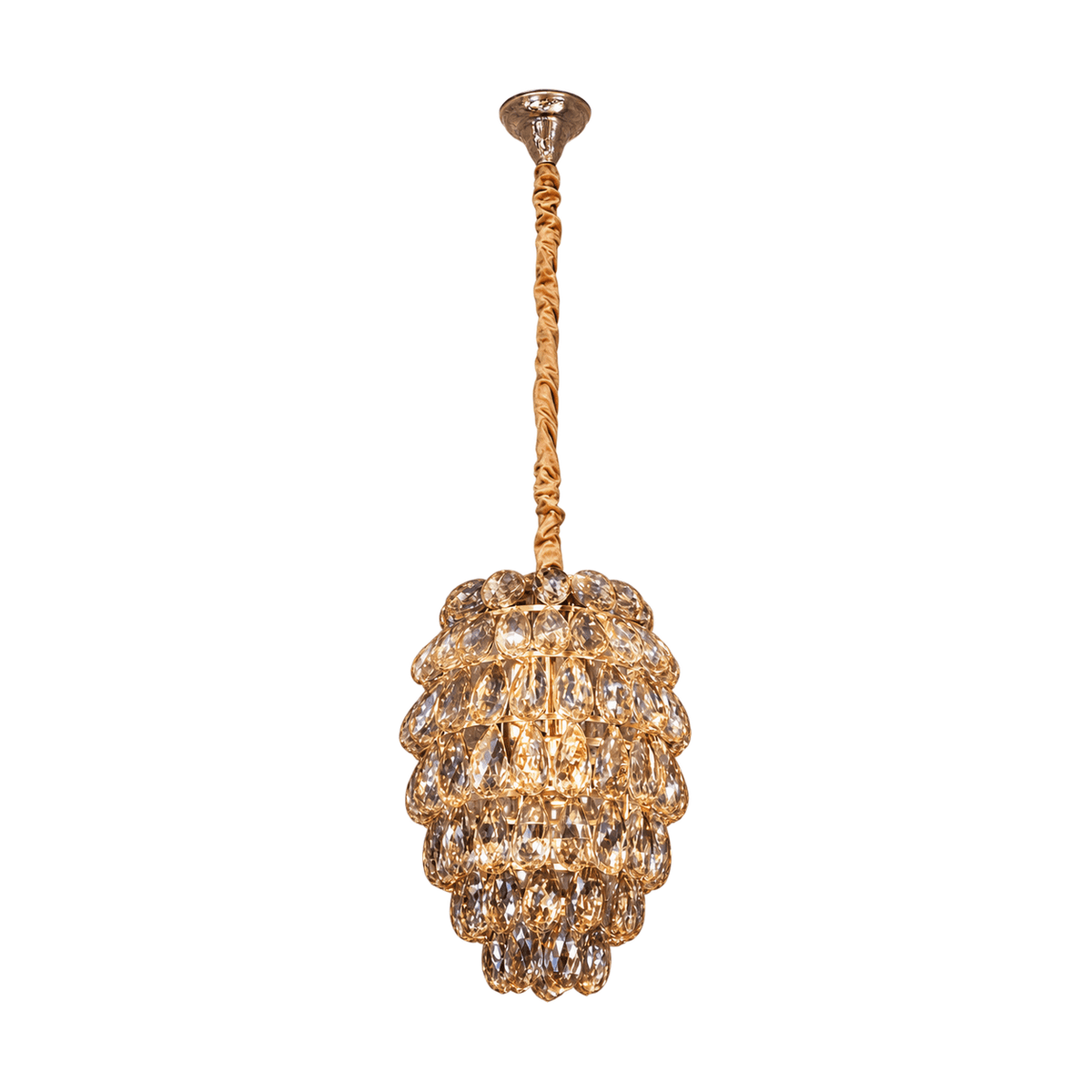 Diana Amber Crystal Chandelier on a white background