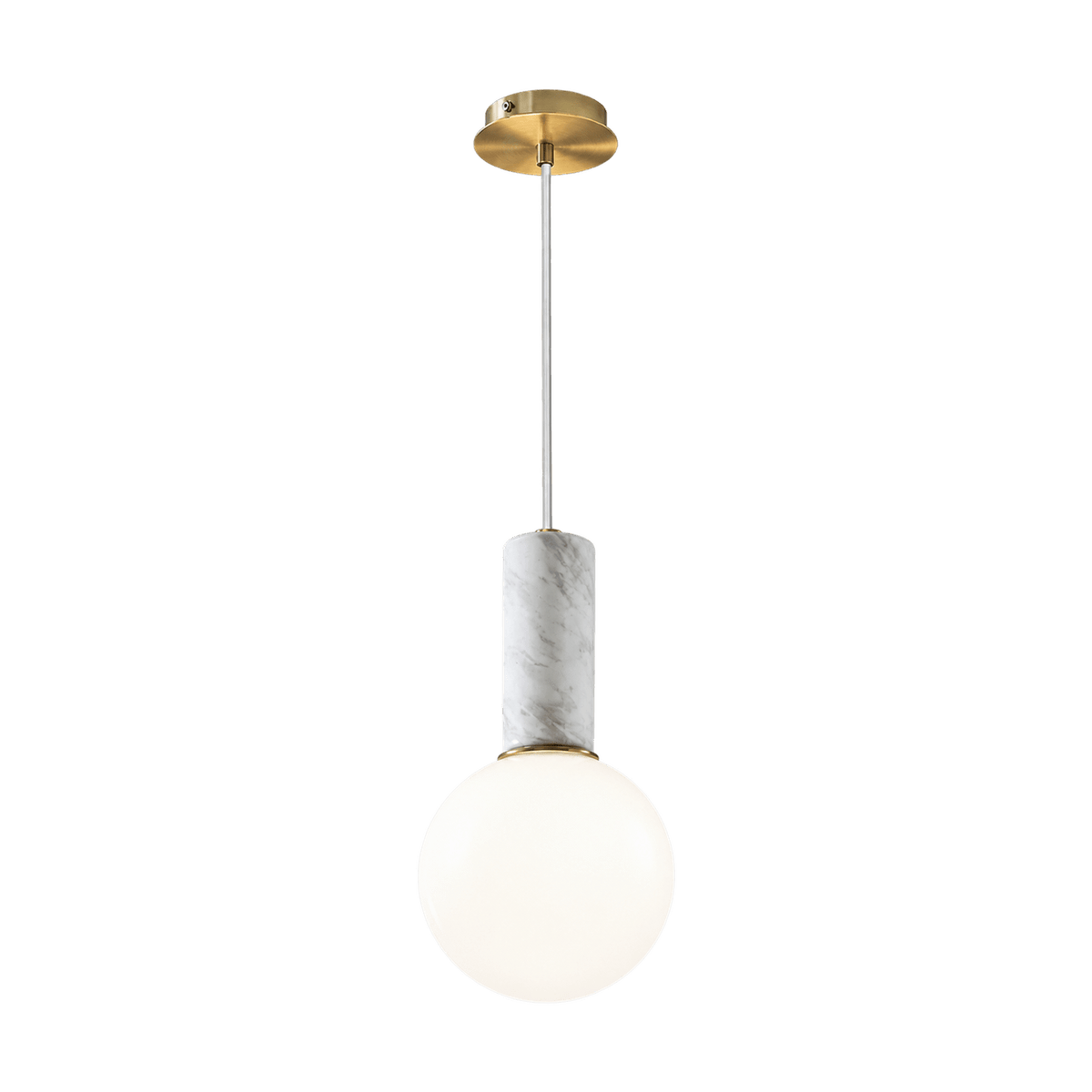 Otto White Marble Pendant Light on a transparent background