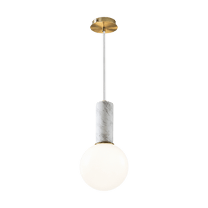 Otto White Marble Pendant Light on a transparent background