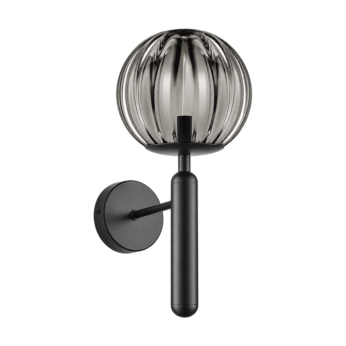 Fizz Pop Black & Smoke Glass Wall Light on a transparent background