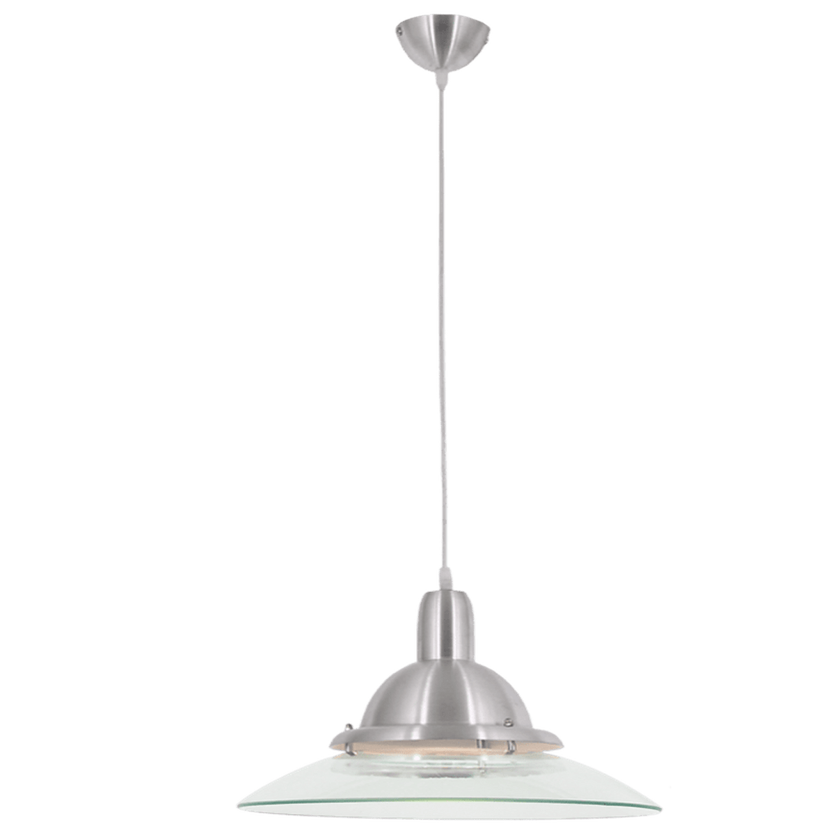 Aluminium & Clear Glass Pendant Light — transparent background