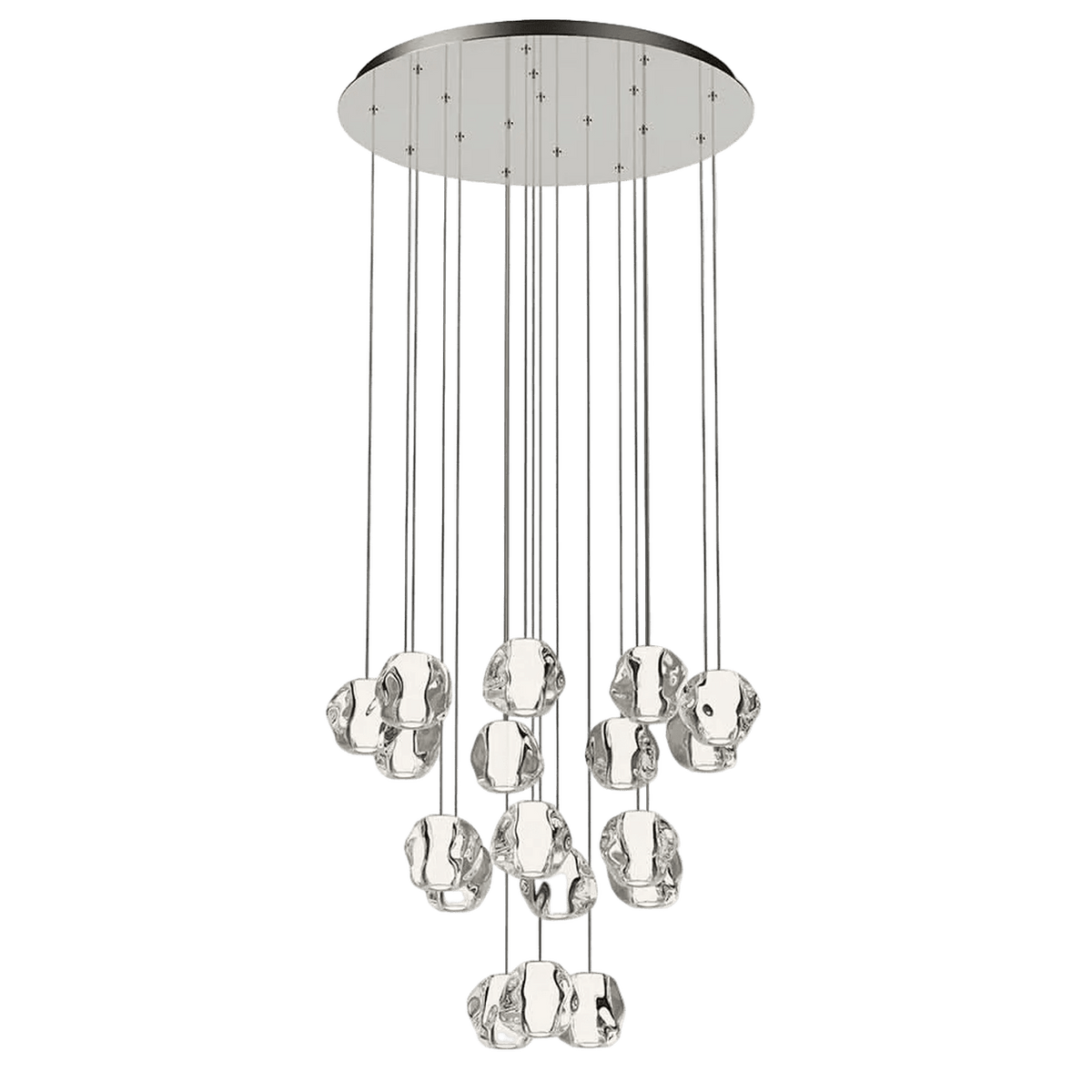 Molten Chrome LED Cluster Pendant Light — transparent background