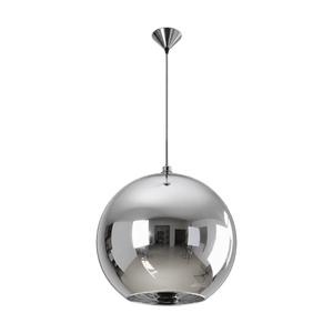 Atlas Large Chrome Pendant Light on a transparent background