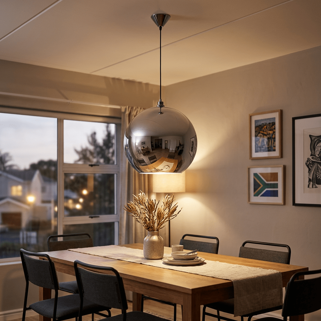 Atlas Large Chrome Pendant Light
