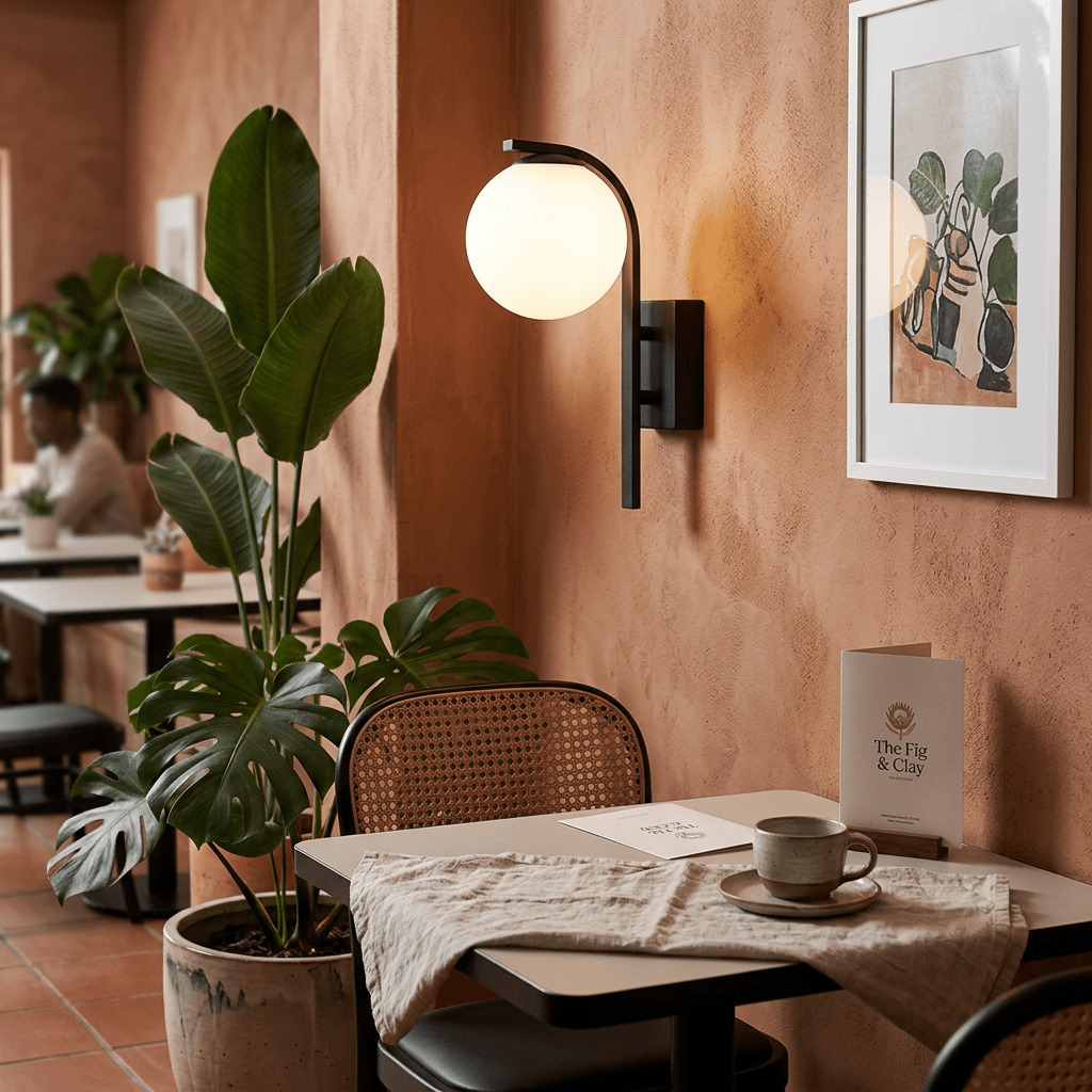 Black Curve Indoor Wall Light