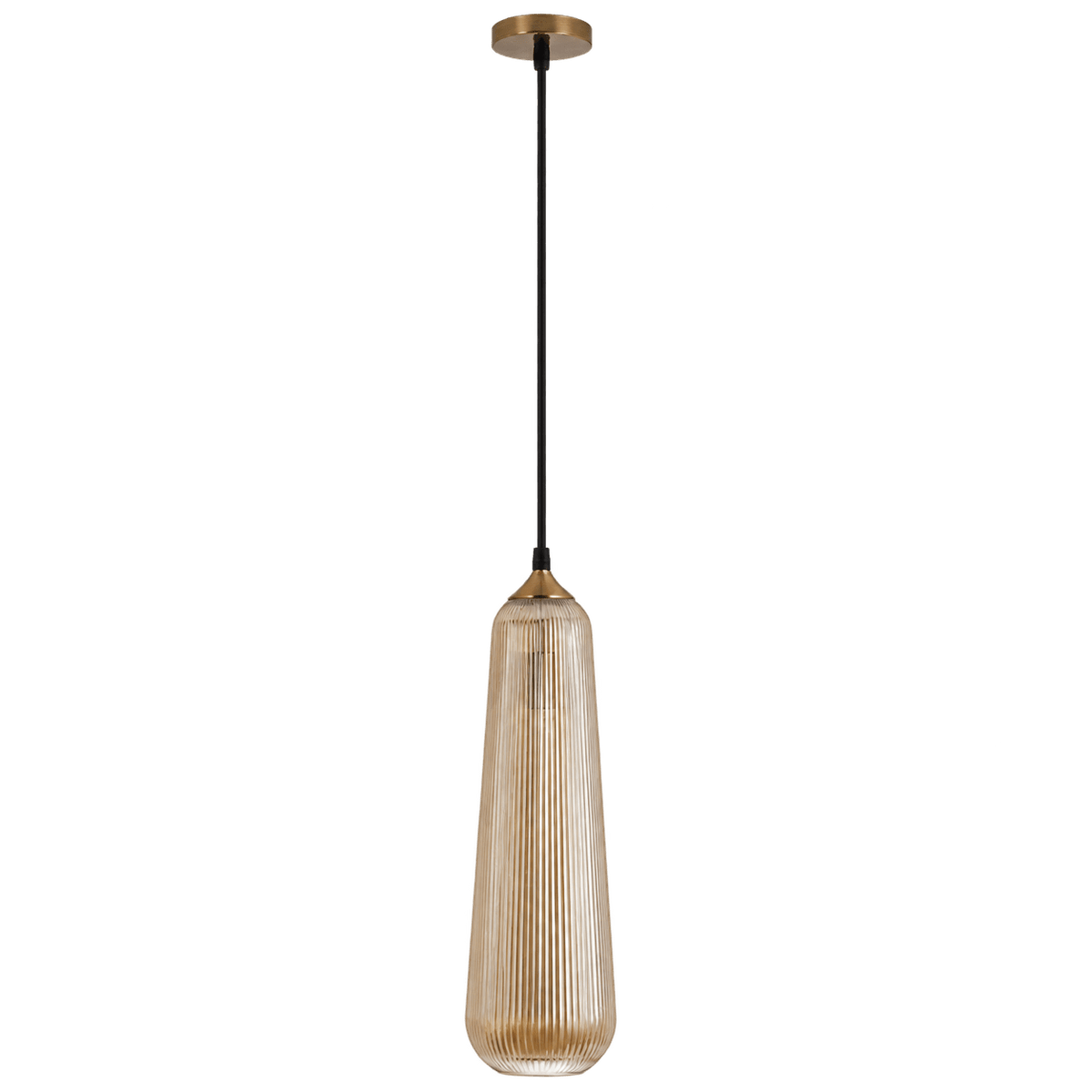 Loma Fluted Amber Pendant Light — transparent background