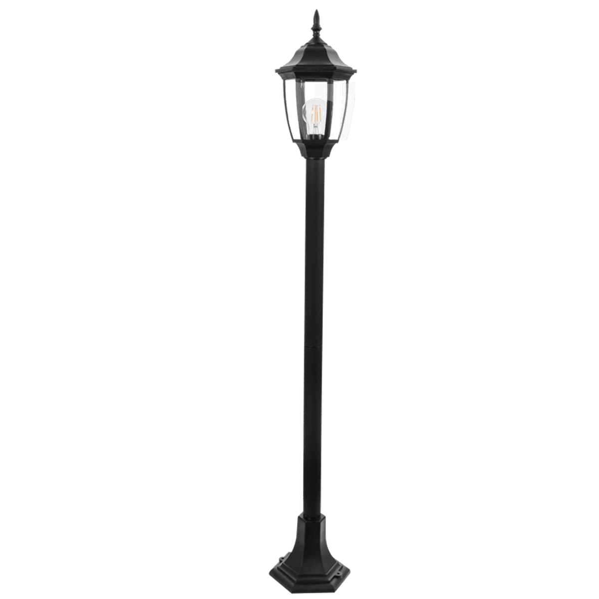 6 Panel Bollard Light — transparent background