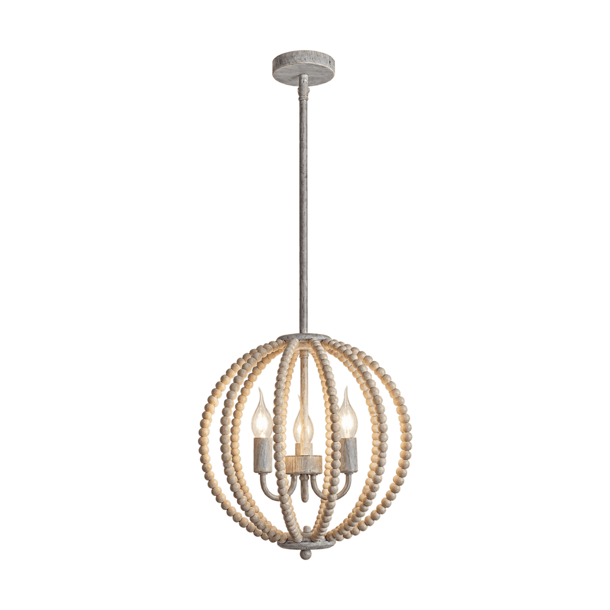 Makoy Wooden Bead Chandelier on a transparent background