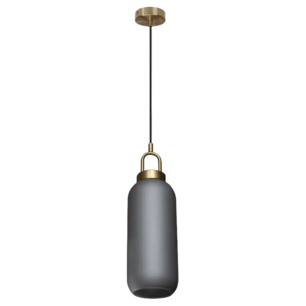230V 40W Nougat Pendant - Antique Brass and Smoke Grey — transparent background