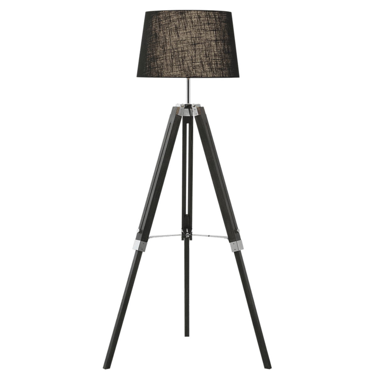 Arabella Dark Wood & Black Shade Floor Lamp — transparent background