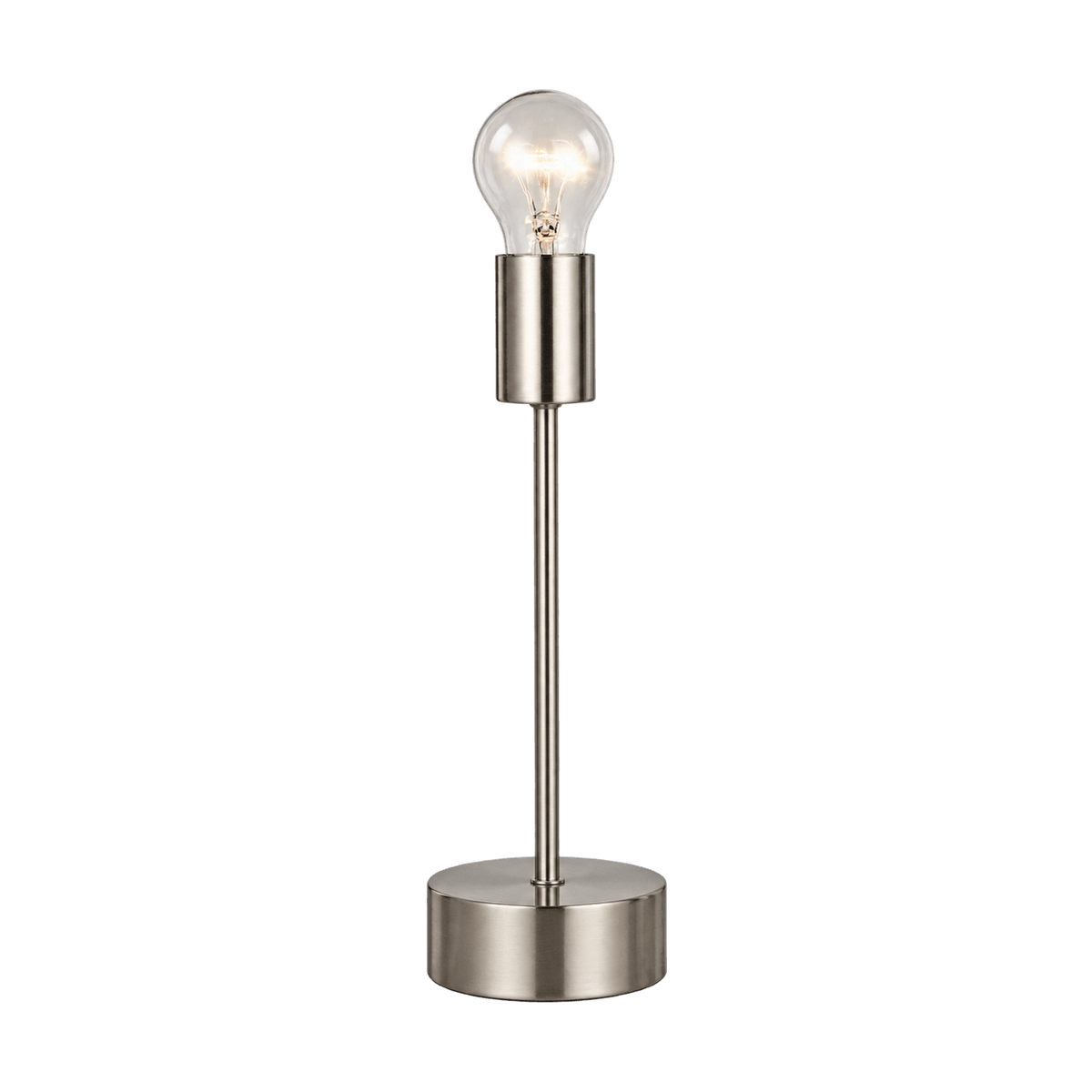 Bishop Metal Table Lamp - Satin Chrome on a transparent background