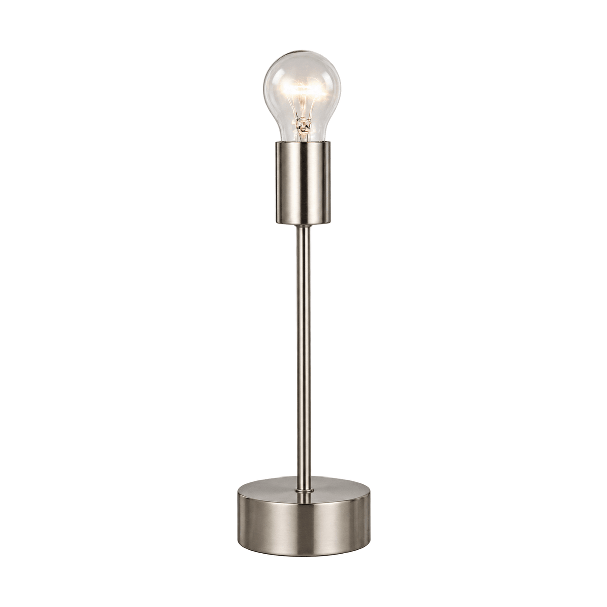 Bishop Metal Table Lamp - Satin Chrome on a white background