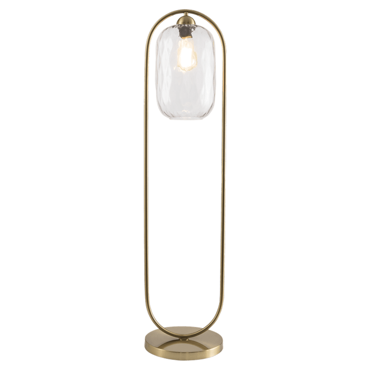 Strong Antique Brass Floor Lamp — transparent background