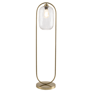 Strong Antique Brass Floor Lamp — transparent background