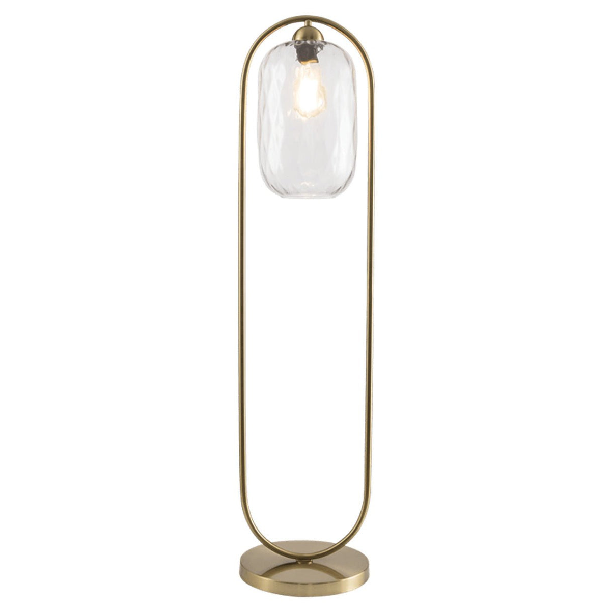 Strong Antique Brass Floor Lamp — white background