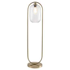 Strong Antique Brass Floor Lamp — white background