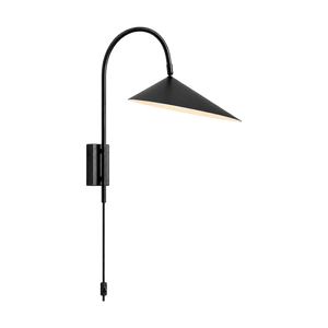 Arum Black Corded Wall Light on a transparent background