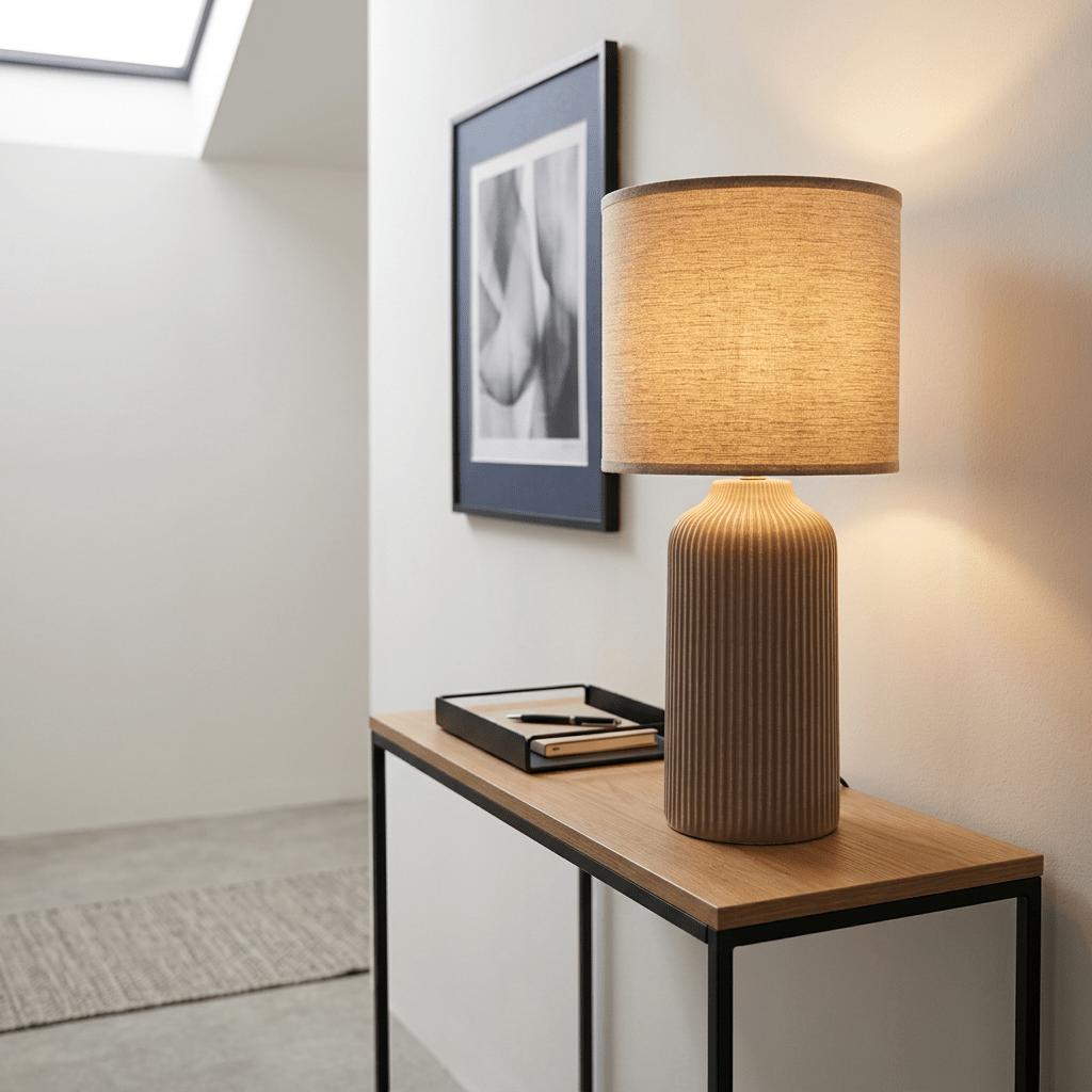 Brown Tall Ceramic Table Lamp