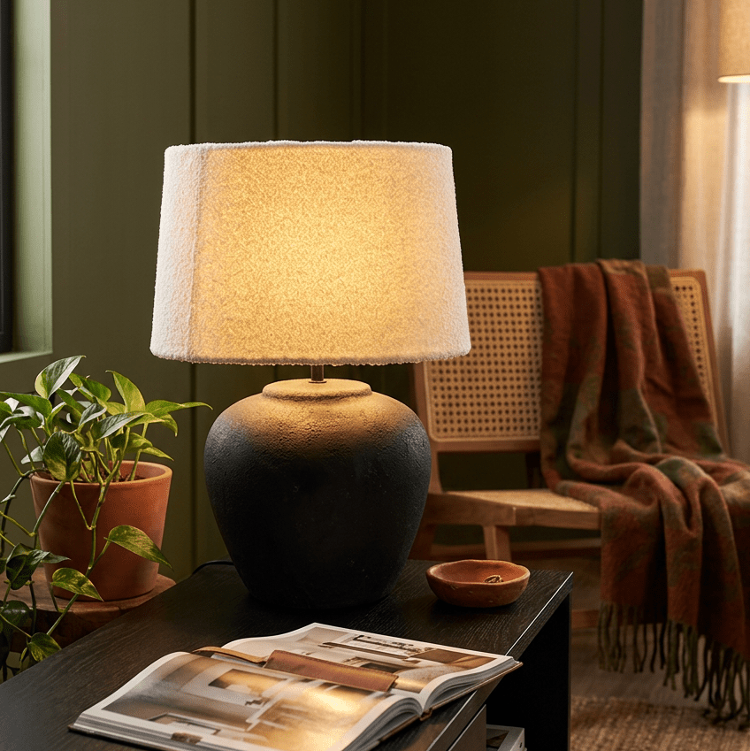 Black Large Ceramic Table Lamp