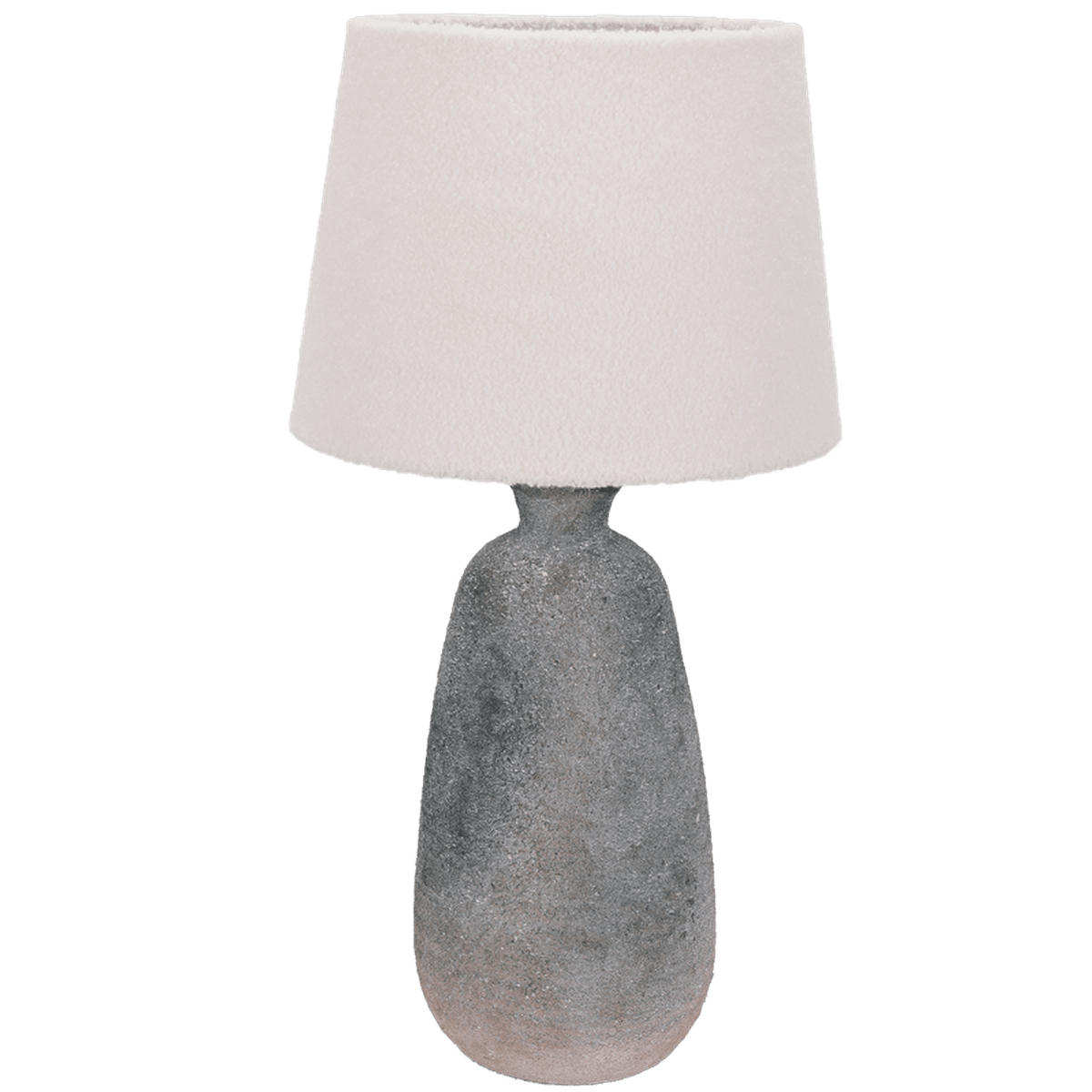 Tall Grey Stone Ceramic Table Lamp — transparent background