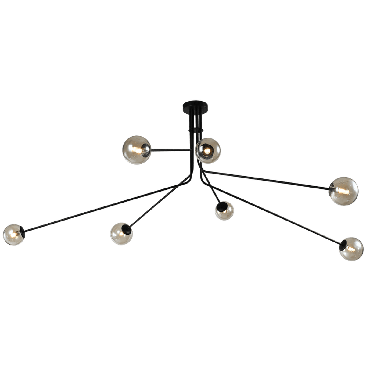 Woza 7 Light Black & Amber Chandelier — transparent background