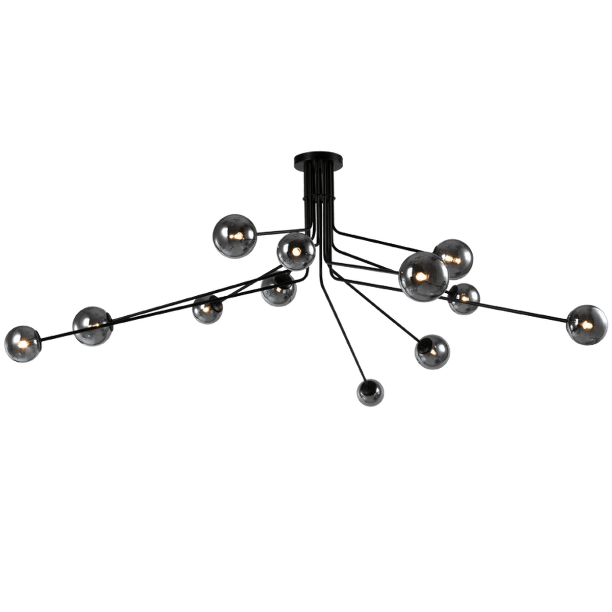 Woza 12 Light Black & Smoke Chandelier — transparent background
