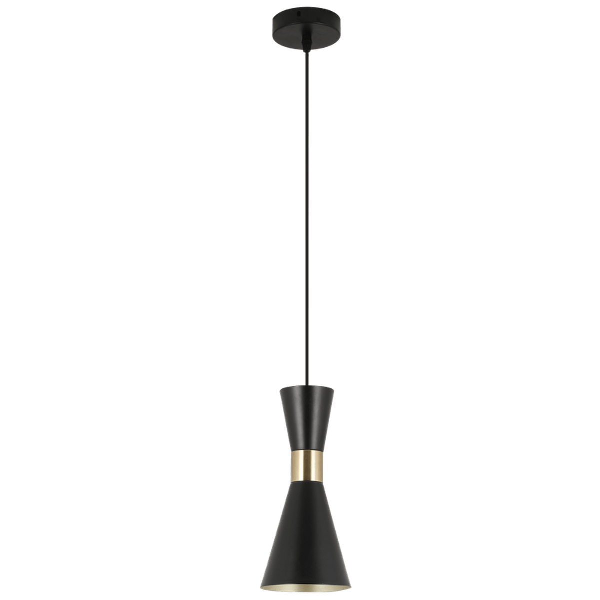 Carrington 1 Light Black & Gold Pendant Light — transparent background