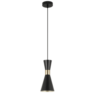 Carrington 1 Light Black & Gold Pendant Light — transparent background