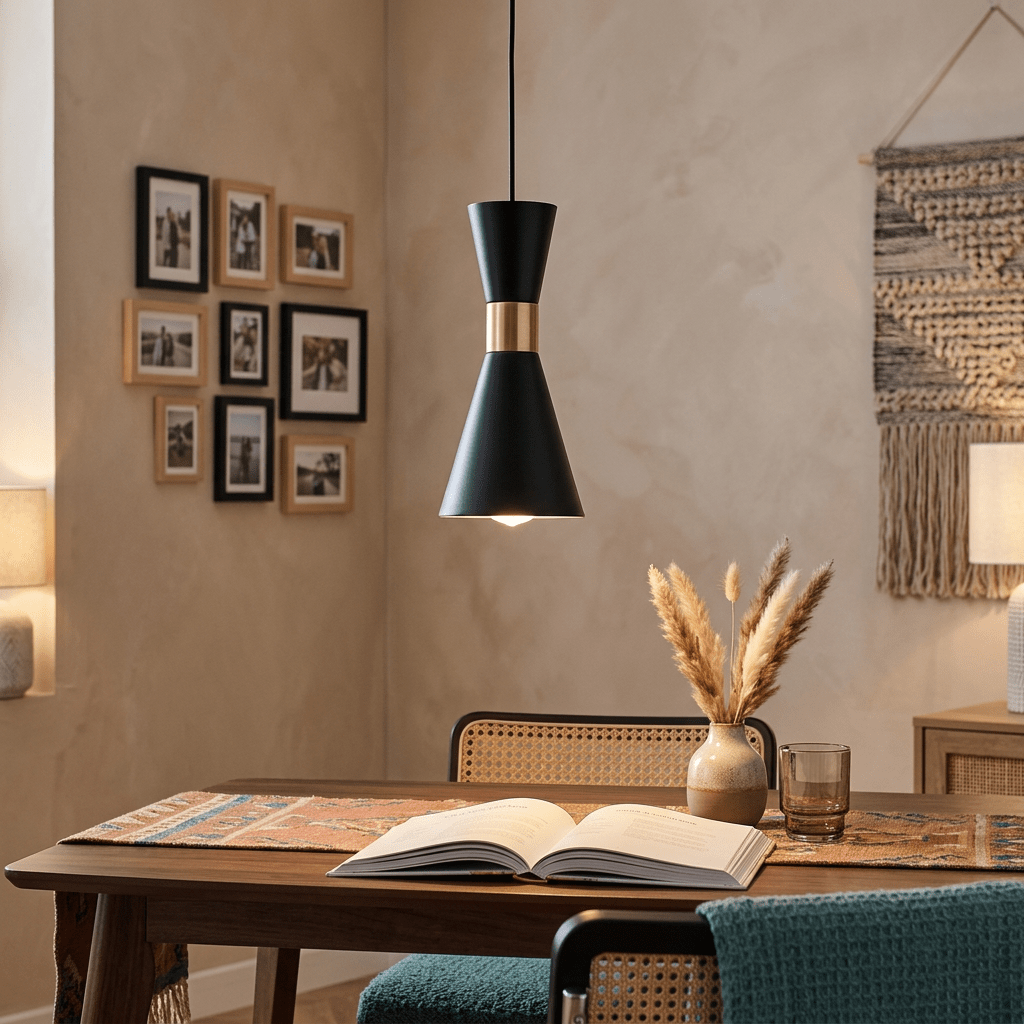 Carrington 1 Light Black & Gold Pendant Light