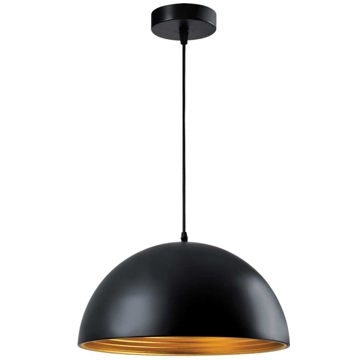 Vogue Black & Gold Dome Pendant Light — transparent background