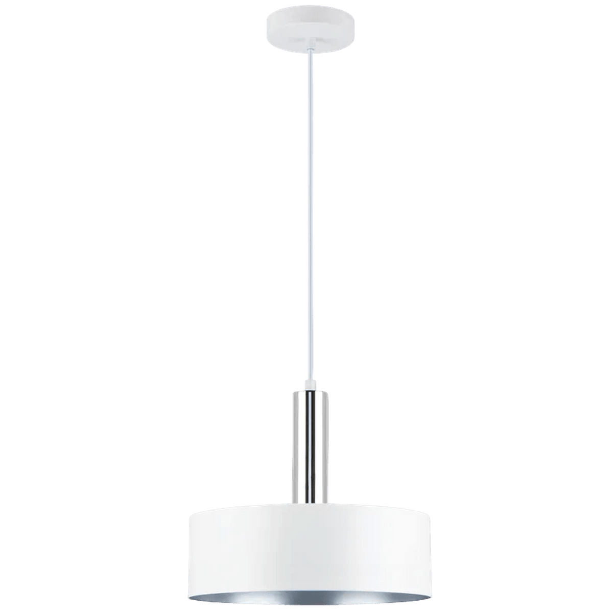 Doma White & Chrome Pendant Light — transparent background