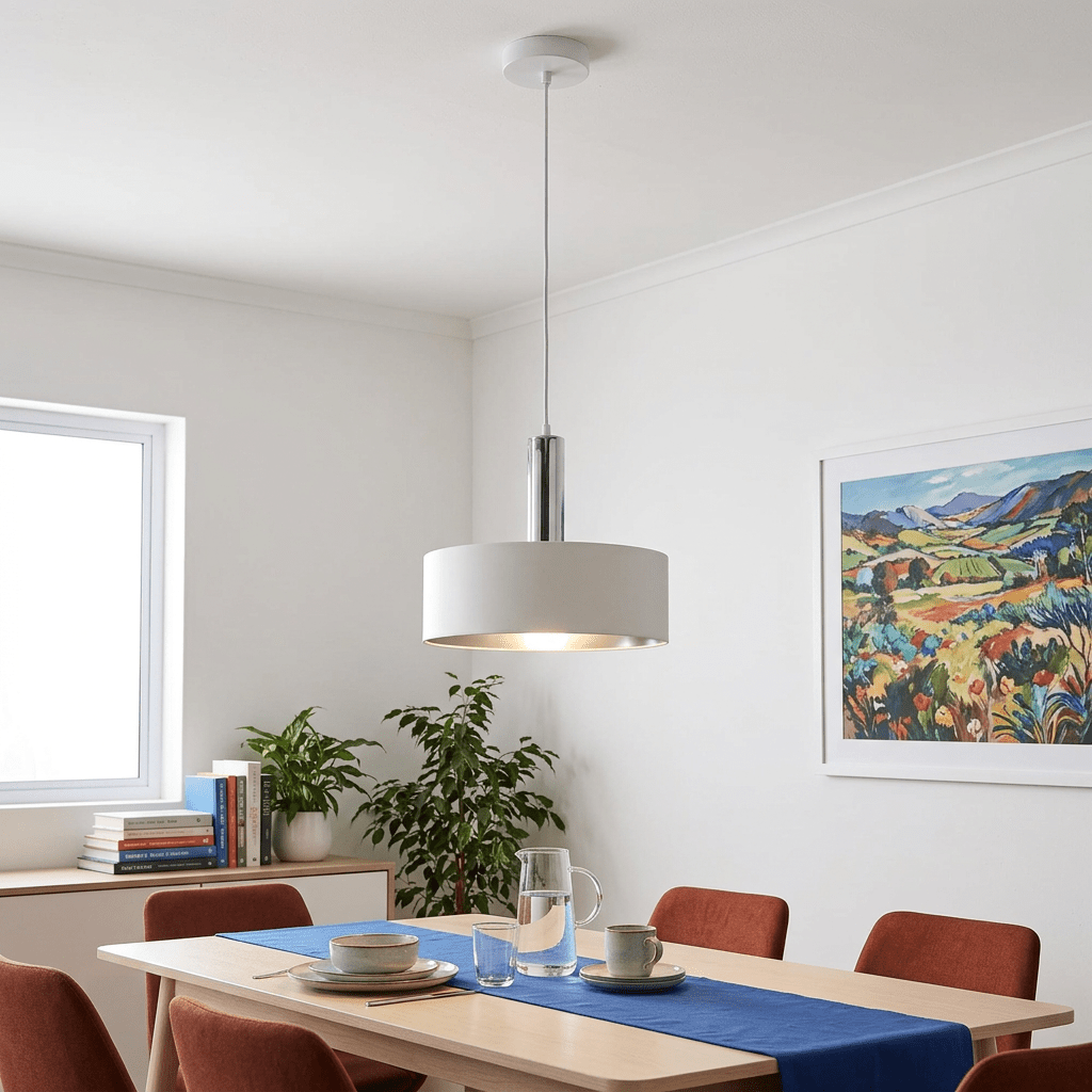 Doma White & Chrome Pendant Light