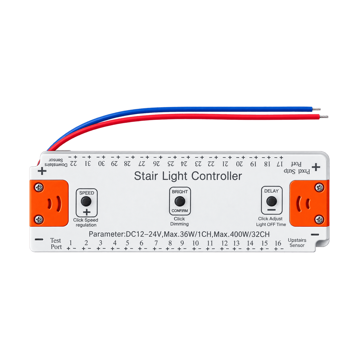 LED Strip Light - Stair Light Controller 12-24Vdc - IP20 White Surface-mounted on a transparent background