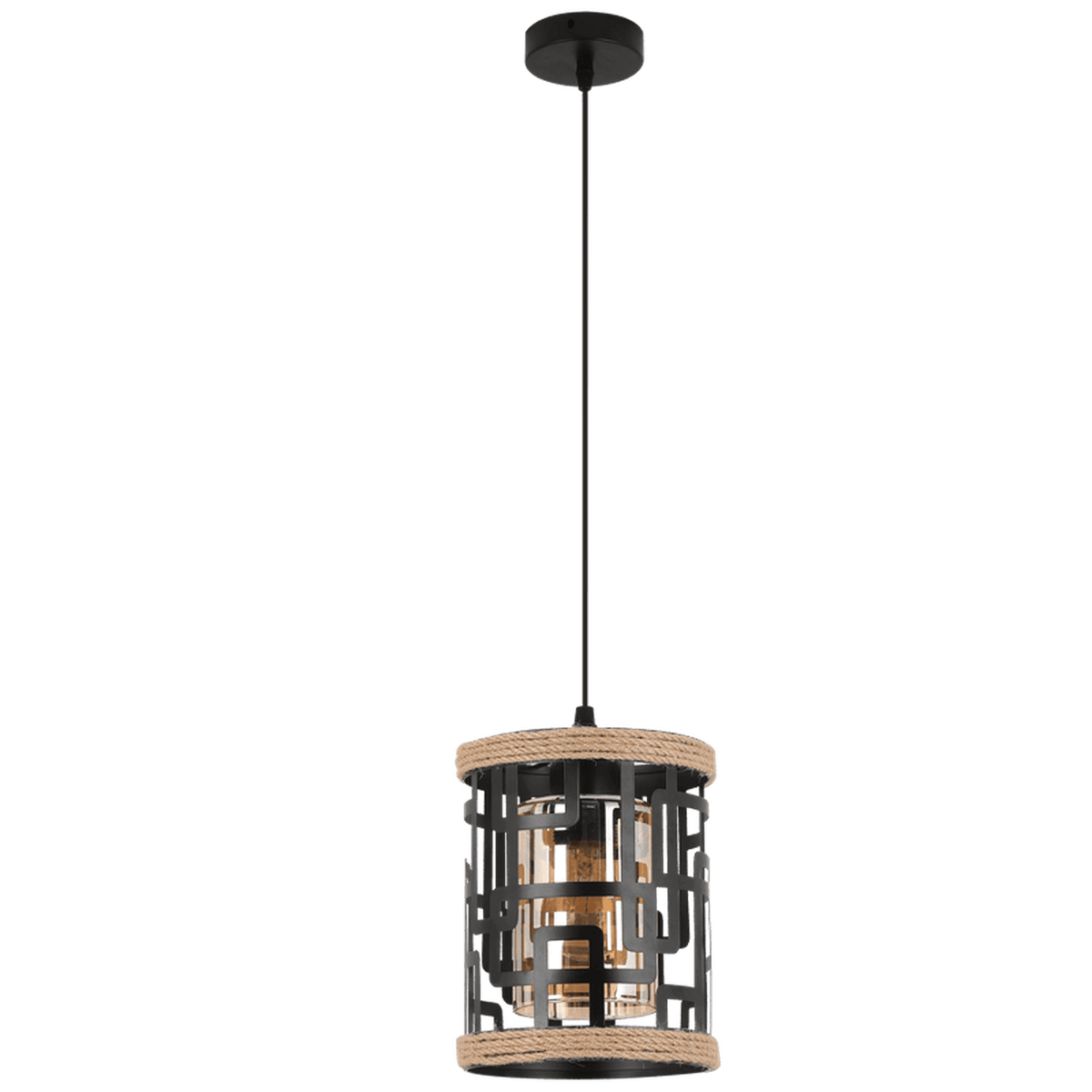 Zambe Metal & Rope Pendant Light — transparent background