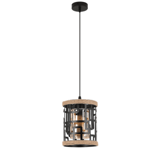 Zambe Metal & Rope Pendant Light — transparent background
