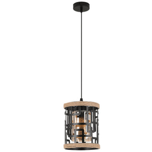 Zambe Metal & Rope Pendant Light — white background