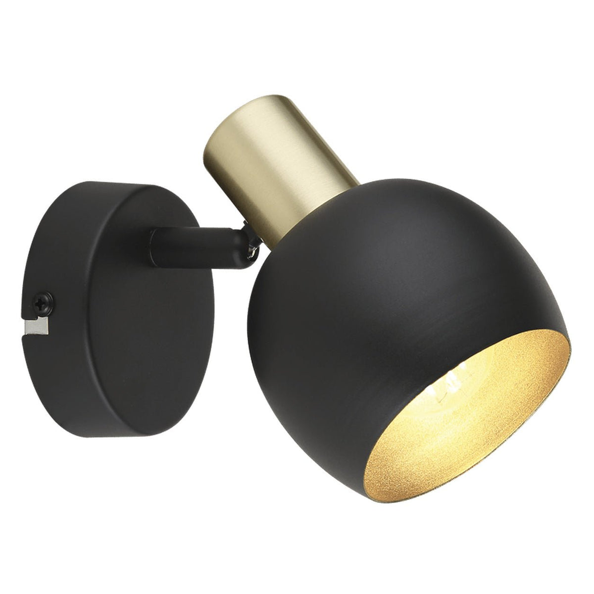 Boku Black & Gold 1 Light Spotlight — white background